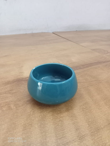 AM5081 Teal Ceramic Chutney Dip Bowls for Serving - 1 Pcs ( Mix Design )