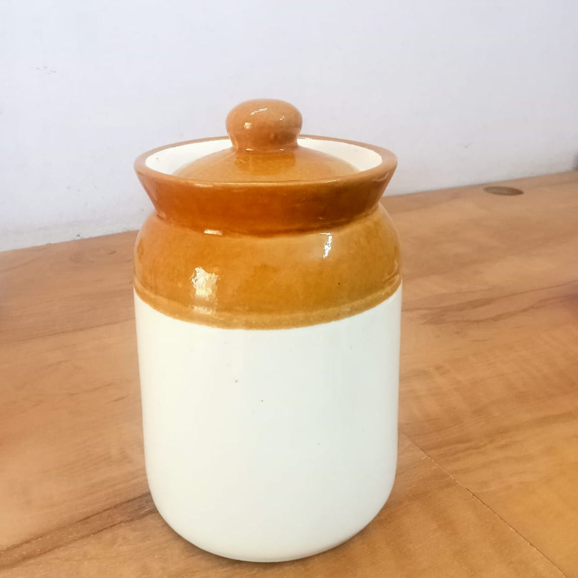 AM5089 White And Brown Pickle Jar (Pack Of 1100ml)