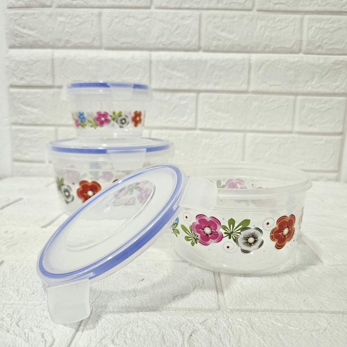 Di0054 Joyful Lock-n-Seal Container (3 pcs) – Airtight Storage, Multiple Sizes