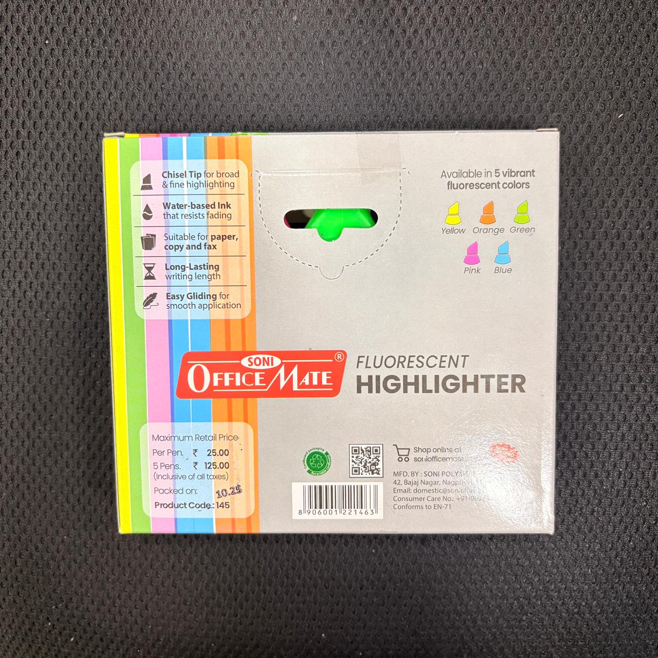 AM3539 Aerotix Office Matte 146 Highlighter Easily Applicable Highlighters 5 Pcs
