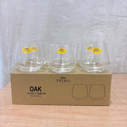 AM5210 YERA Prima OAK Whisky Glass Set of 6 Pcs - Each 300ml