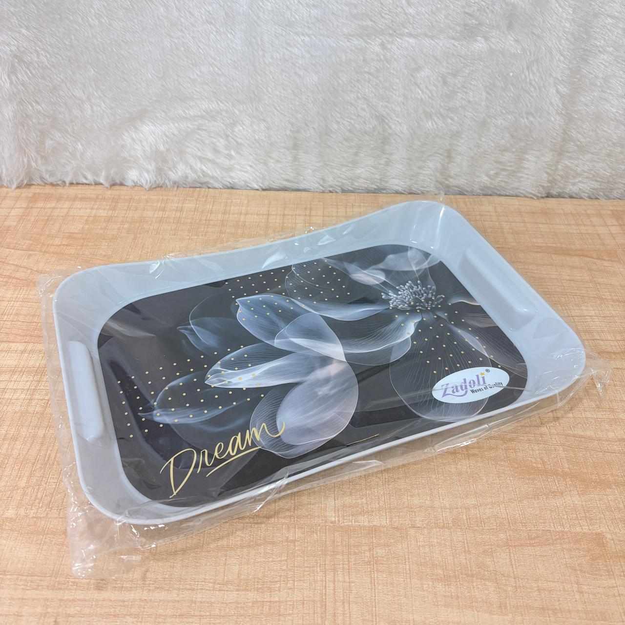 AM3868 Printed Plastic Salute Big Serving Tray - 1 Pcs (Multi-Design)
