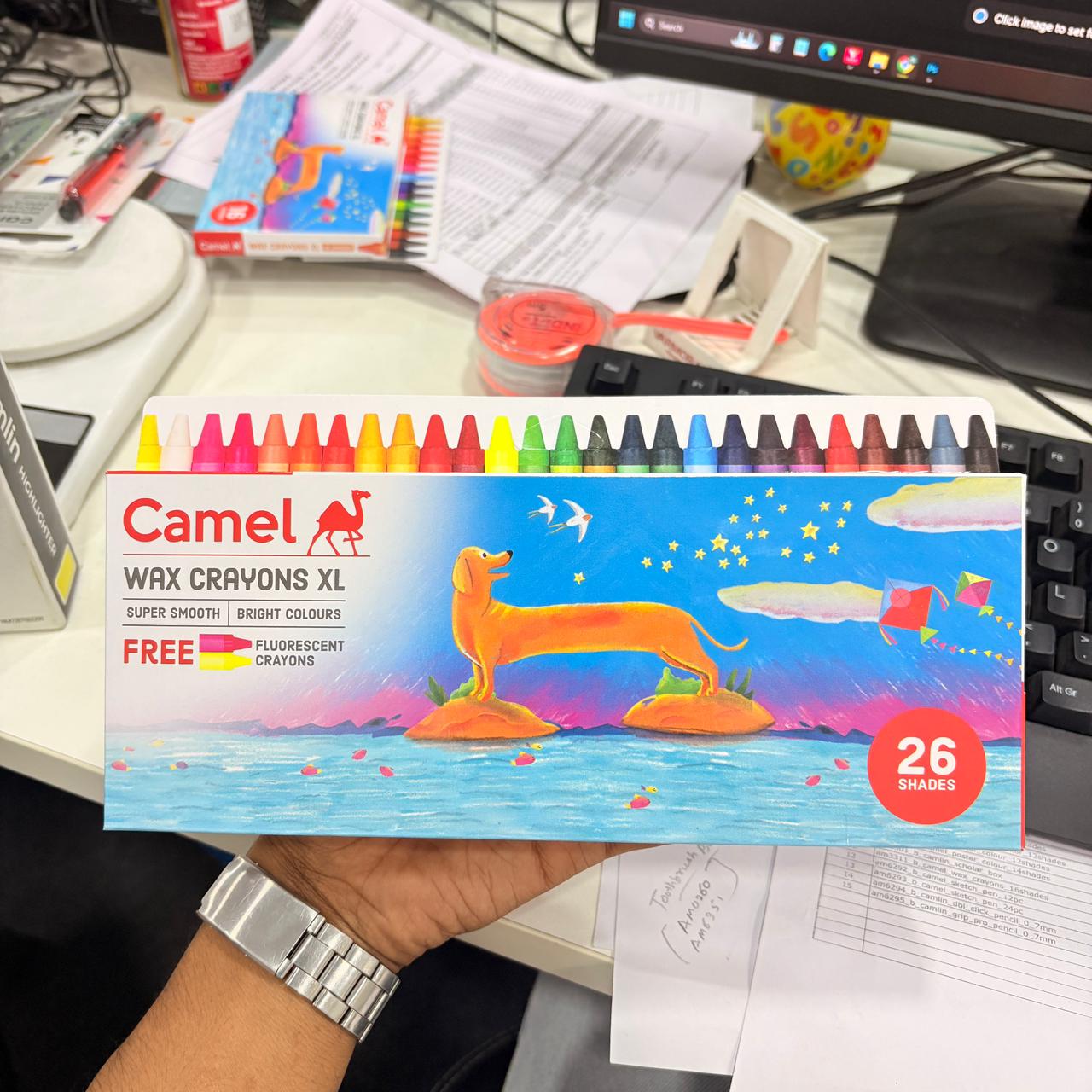AM3312 Camel Wax Crayons Extra Long 26 Shades
