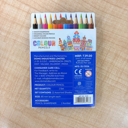 3201 Doms Colour Pencils 12 Shades