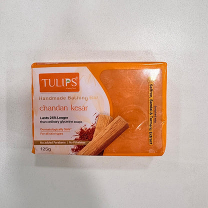 AM2061 Tulip Handmade Soap Chandan Kesar With Saffron & Sandal Oil