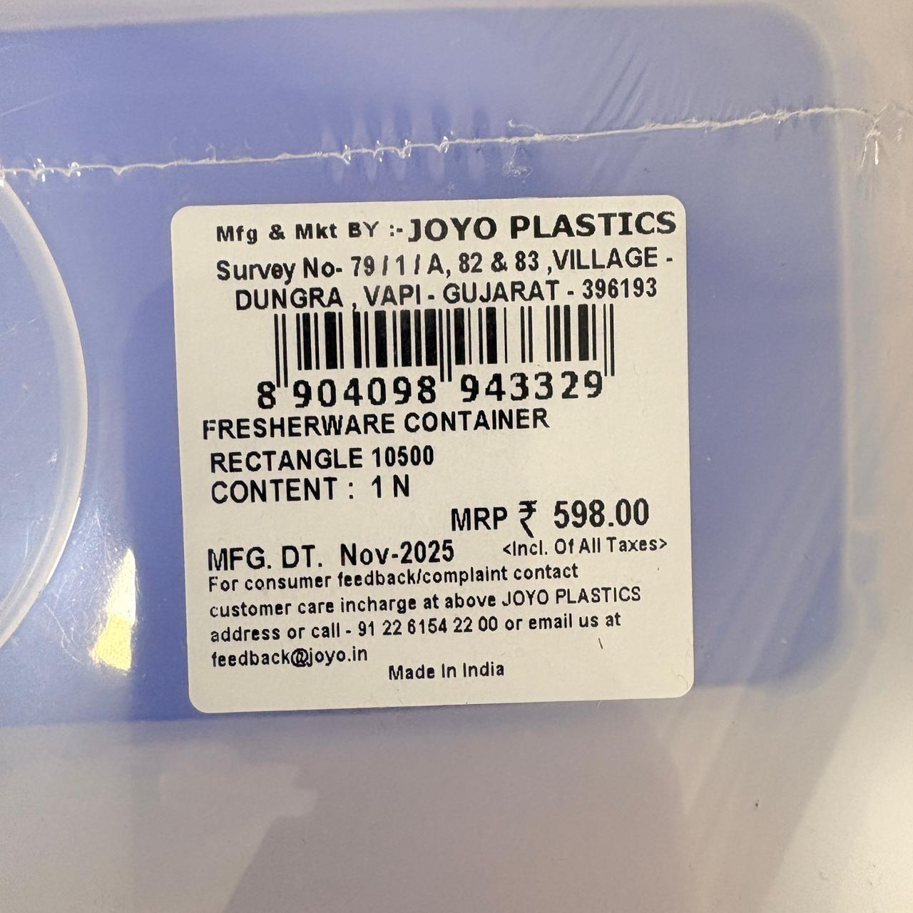 AM0518 Fresherware Rectangular Smart Modular Kitchen Storage Plastic Container 10.5 Litres (10500 ml)(Pack of 1)