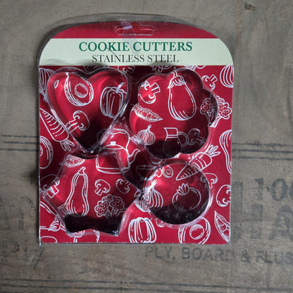 0827 Cookie Cutter Stainless Steel Cookie Cutter with Shape Heart Round Star and Flower (4 Pieces)
