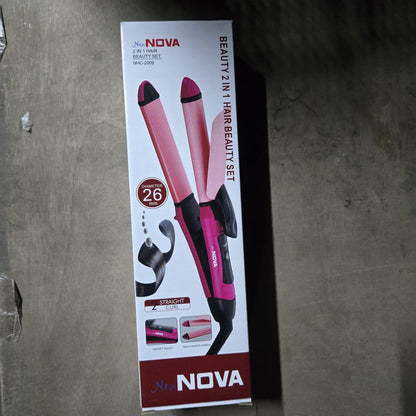 0385 2 in 1 Hair Straightener and Curler Machine For Women - Curl & Straight Hair Iron