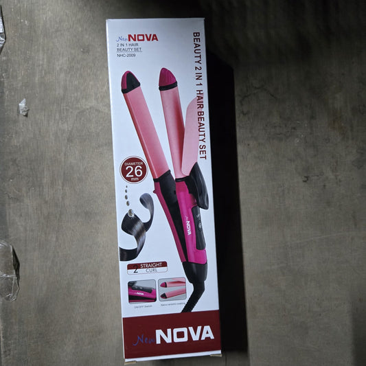 0385 2 in 1 Hair Straightener and Curler Machine For Women - Curl & Straight Hair Iron