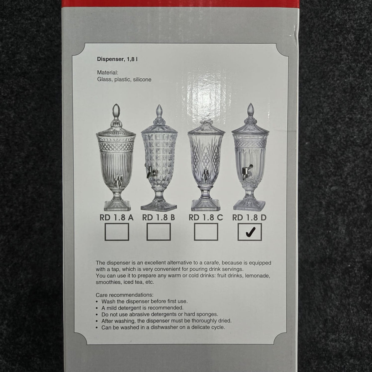 AM3722 Crystal Glass Beverage Dispenser with Tap 1 Pcs
