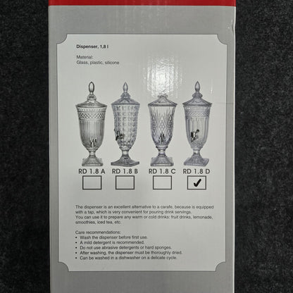 AM3722 Crystal Glass Beverage Dispenser with Tap 1 Pcs