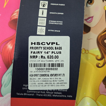 AM7154 Priority Fairy Plus Mix Disney Princess Printed School Bag - (14in)