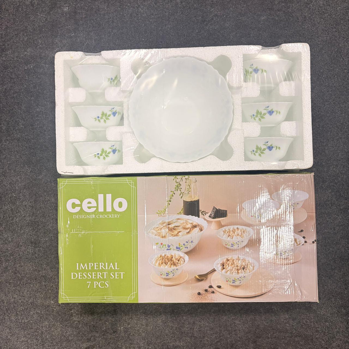 Di0229 Cello Crockery Imperial Plus Dessert Set – 7 Pcs (Oxford Design)