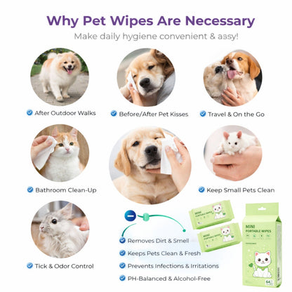 AM6413 Mini Baby Wipes Disposable Portable Pocket Water Wipes (64 Wipes X 1 Pack)