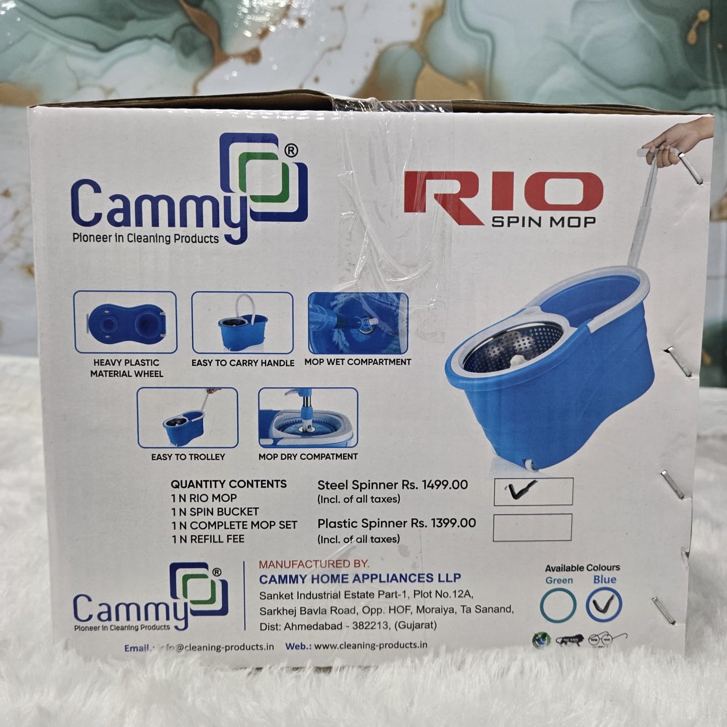 AM3627 Cammy SS Roi Floor Cleaning Mop with Bucket and Microfiber Refill