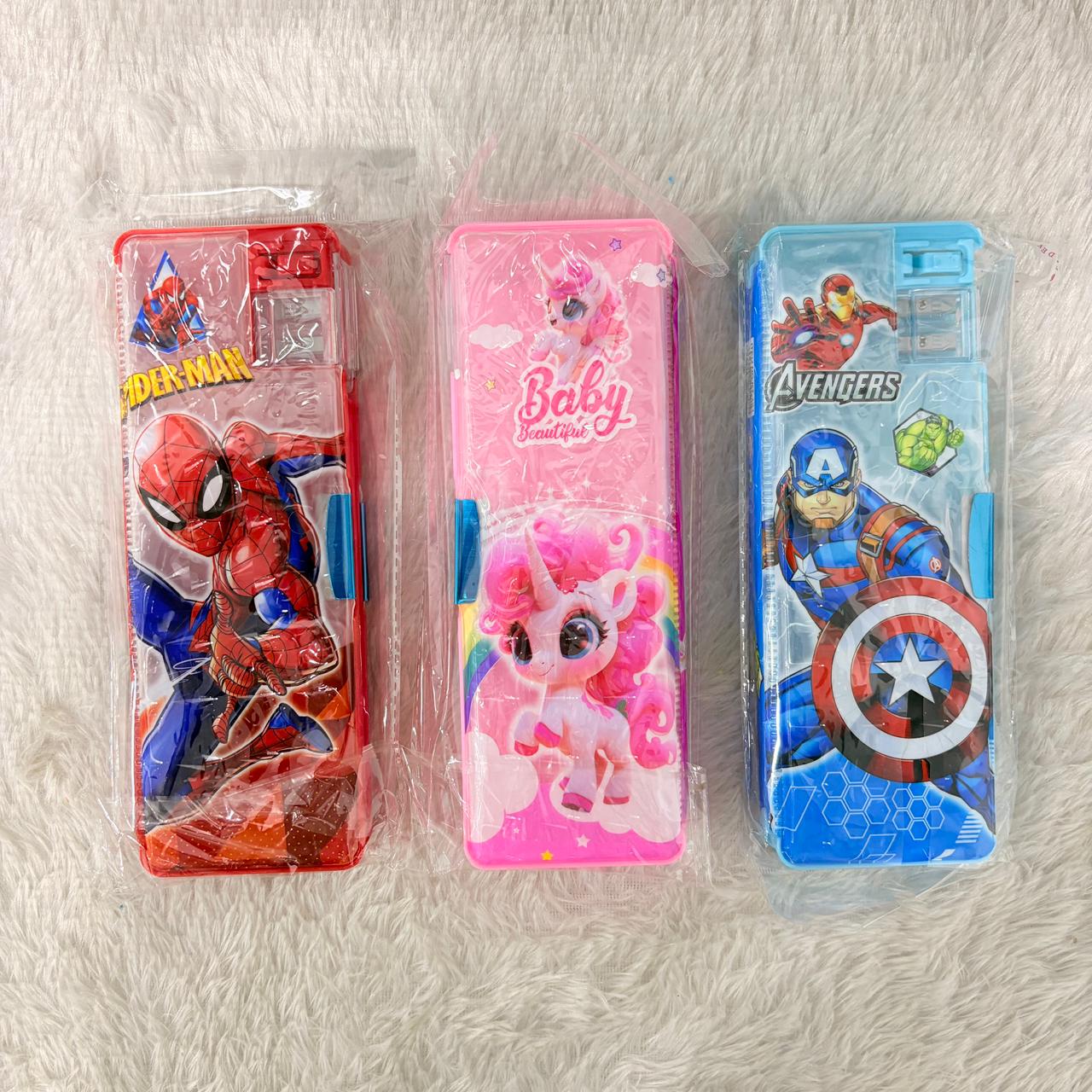 AM7378 Marvel Spider-Man Multi-Functional Magnetic Pencil Case with Integrated Sharpener