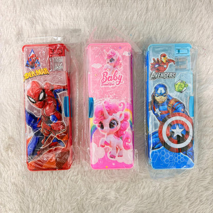 AM7378 Marvel Spider-Man Multi-Functional Magnetic Pencil Case with Integrated Sharpener