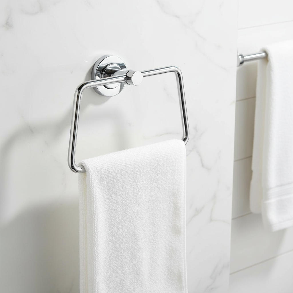 AM7470 Modern APPLE Chrome Wall-Mounted Towel Ring
