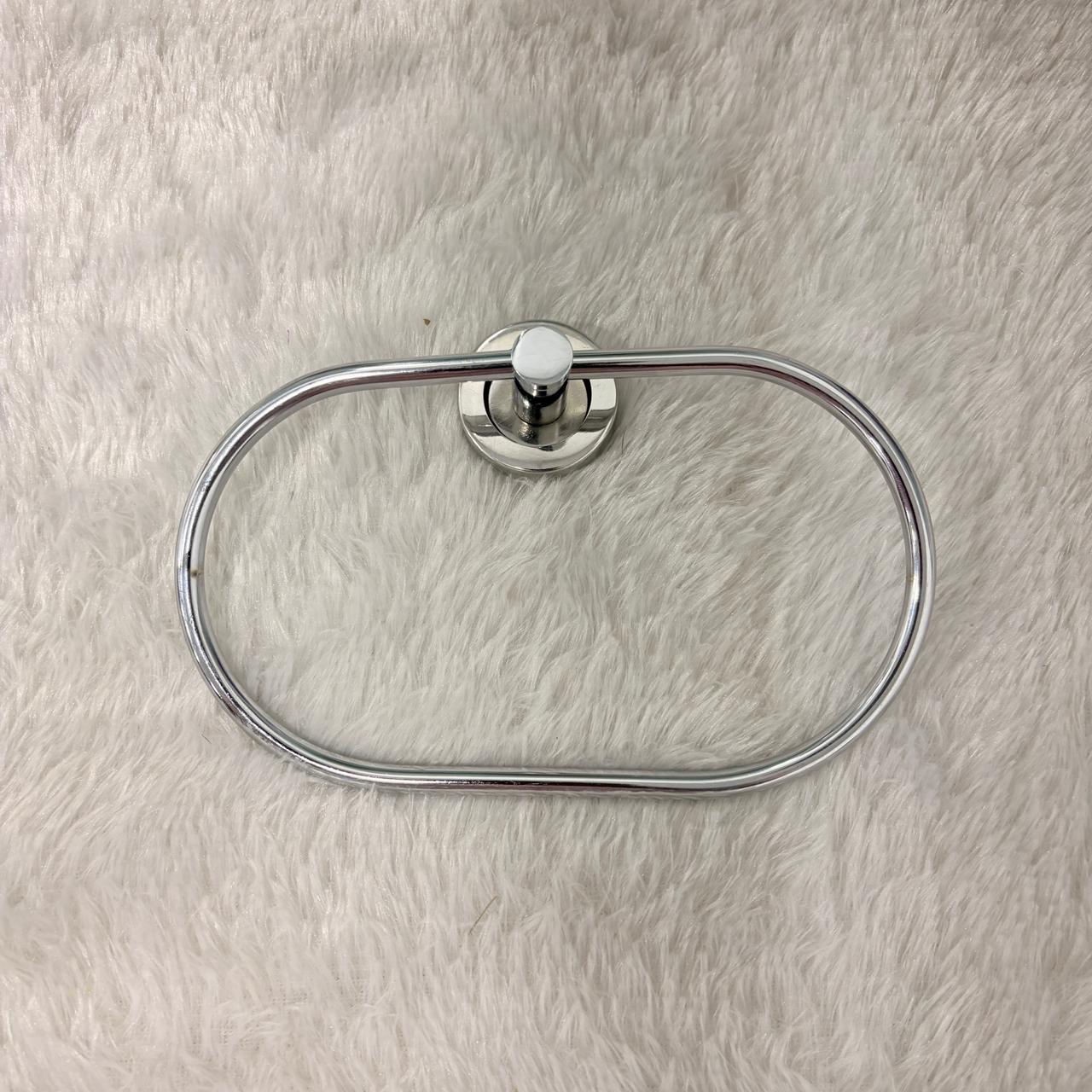 AM7471 Modern Oval Chrome Wall-Mounted Towel Ring