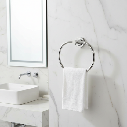 AM7471 Modern Oval Chrome Wall-Mounted Towel Ring