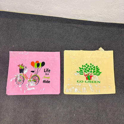 AM6281 Big Love Theme Pink Jute Bag - Reusable Shopping & Gift Carry Bag