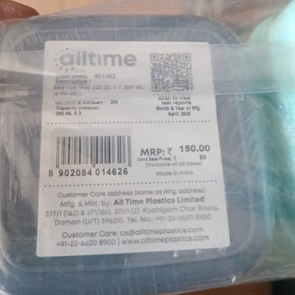 AM2813 Plastics 401462 All Time Bestow Box (assorted Color) - 200ml X 3pcs