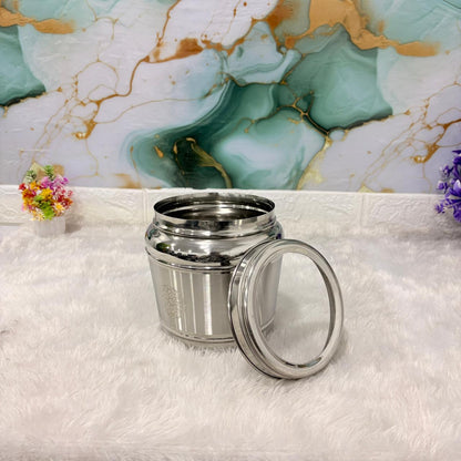 AM7490 Madhuram Marigold Stainless Steel Storage Jar with Transparent Lid (No.2)
