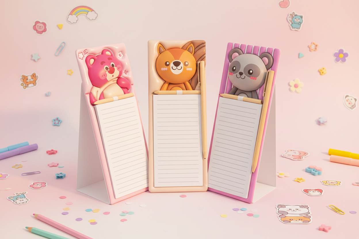 AM7510 Decorative Magnetic Memo Pad with Miniature Pencil Set ( 1 - PCS )