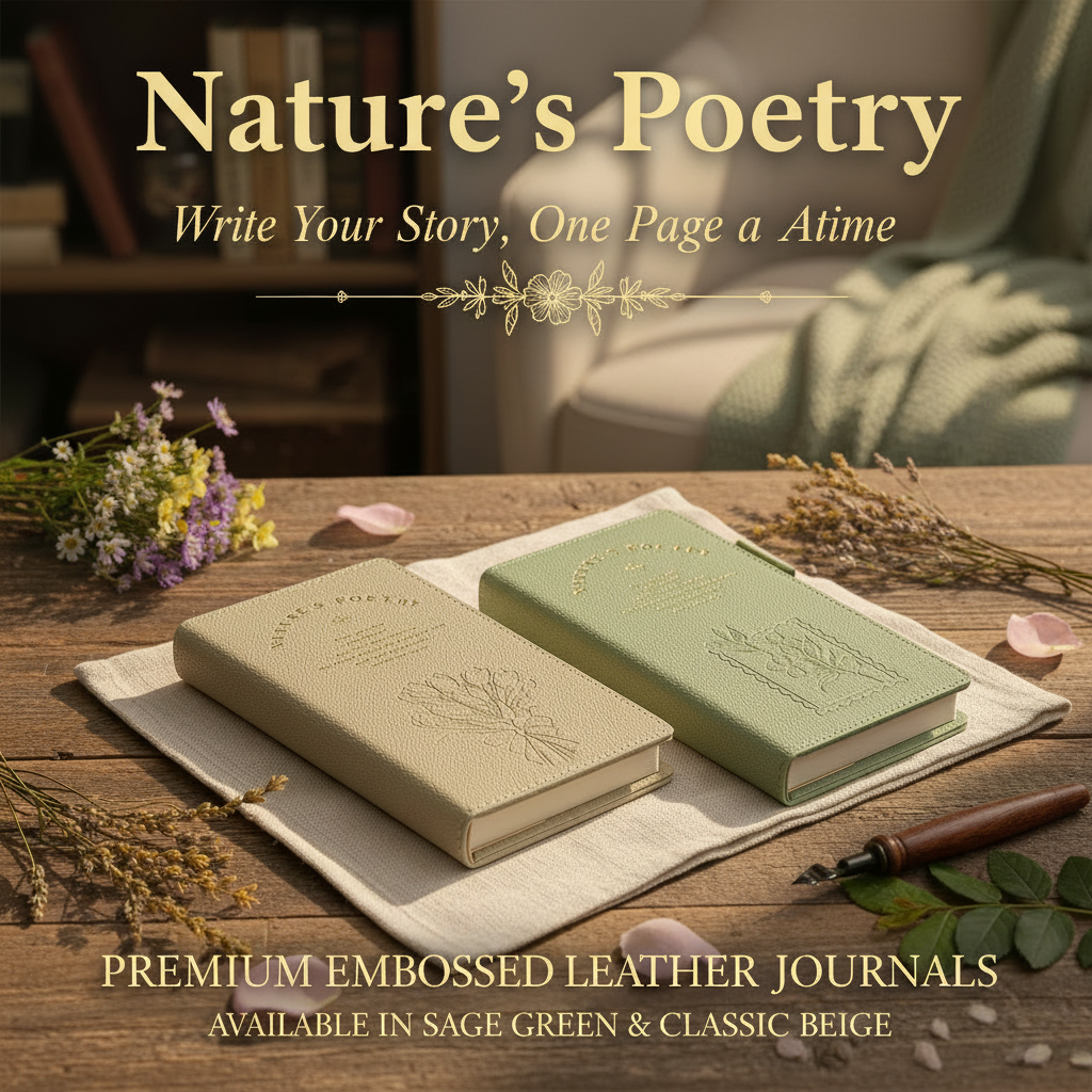 AM7528  Nature's Poetry Premium Faux Leather Journal 1-pcs