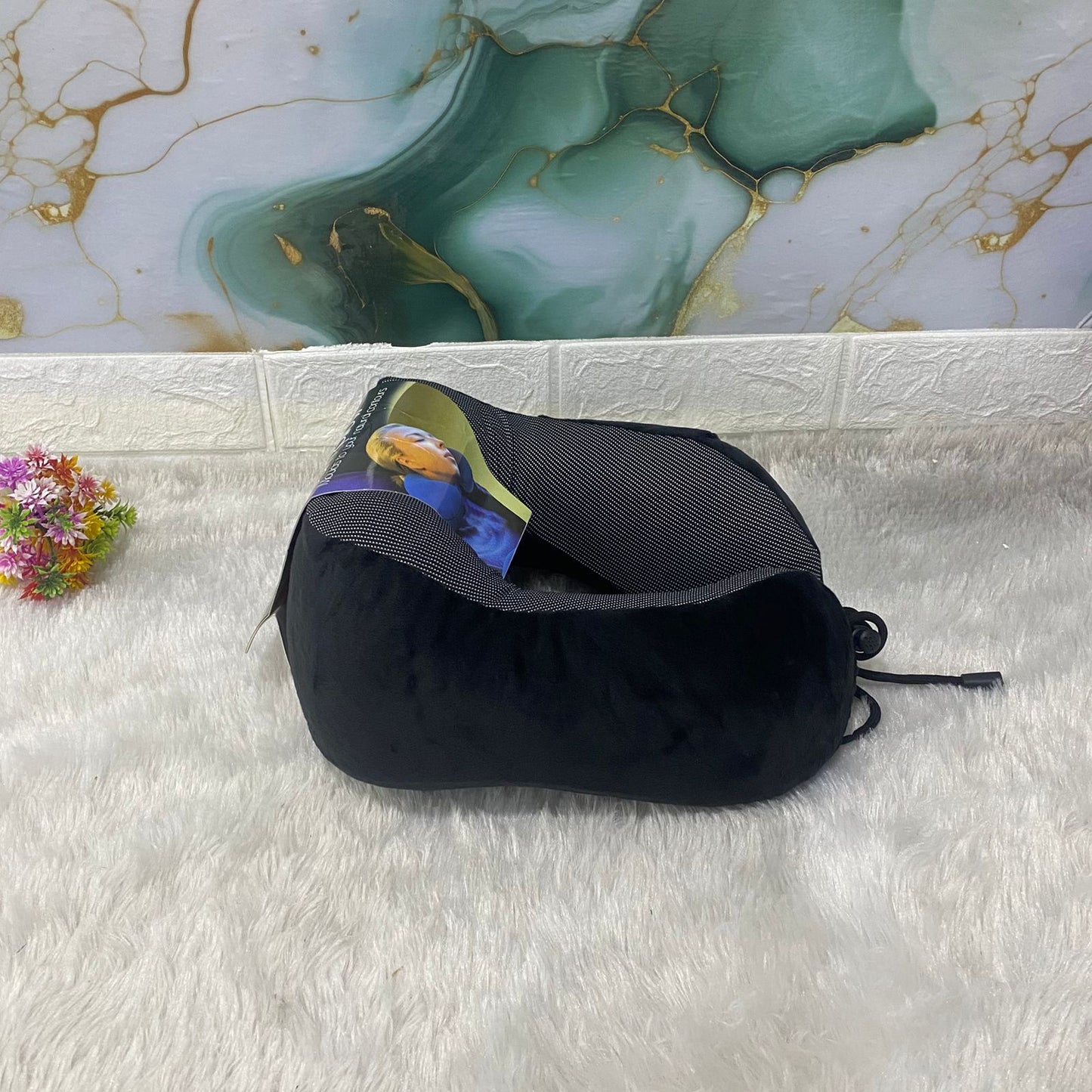 AM7555 Super Deluxe Memory Foam Travel Neck Pillow for Comfort and Support (1-Pcs)