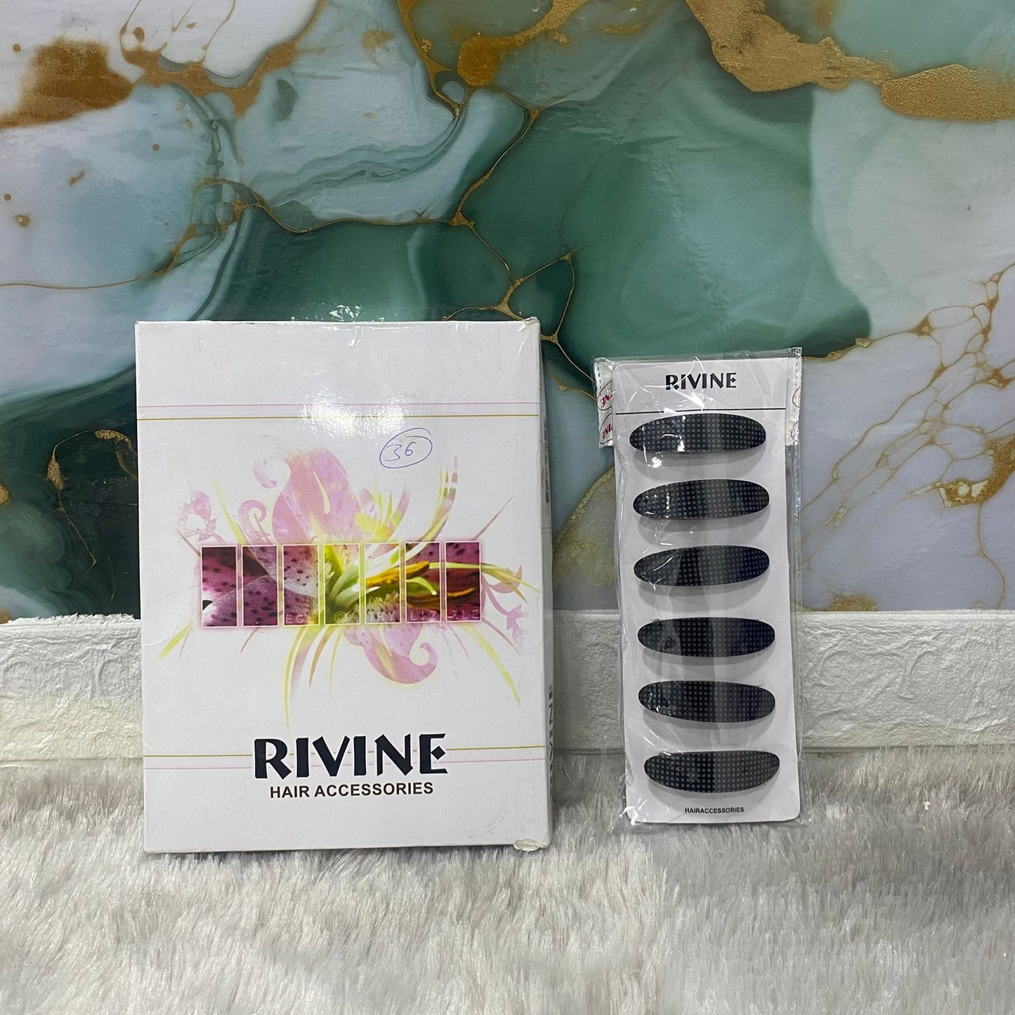 AM7569 Rivine Premium Matte Finish Tic Tac Hair Clips for Women & Girls - 1-Pcs (Black)