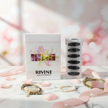 AM7569 Rivine Premium Matte Finish Tic Tac Hair Clips for Women & Girls - 1-Pcs (Black)