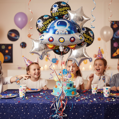 AM7677 Theme Foil Balloon Decoration Set Pack of Five for Kids Birthday Party Celebrations 1-Set