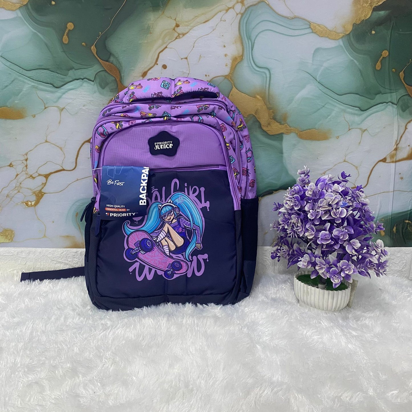 AM7607 Priority Skippy Kids School Bag Premium Frozen Character Print Multi Compartment Backpack