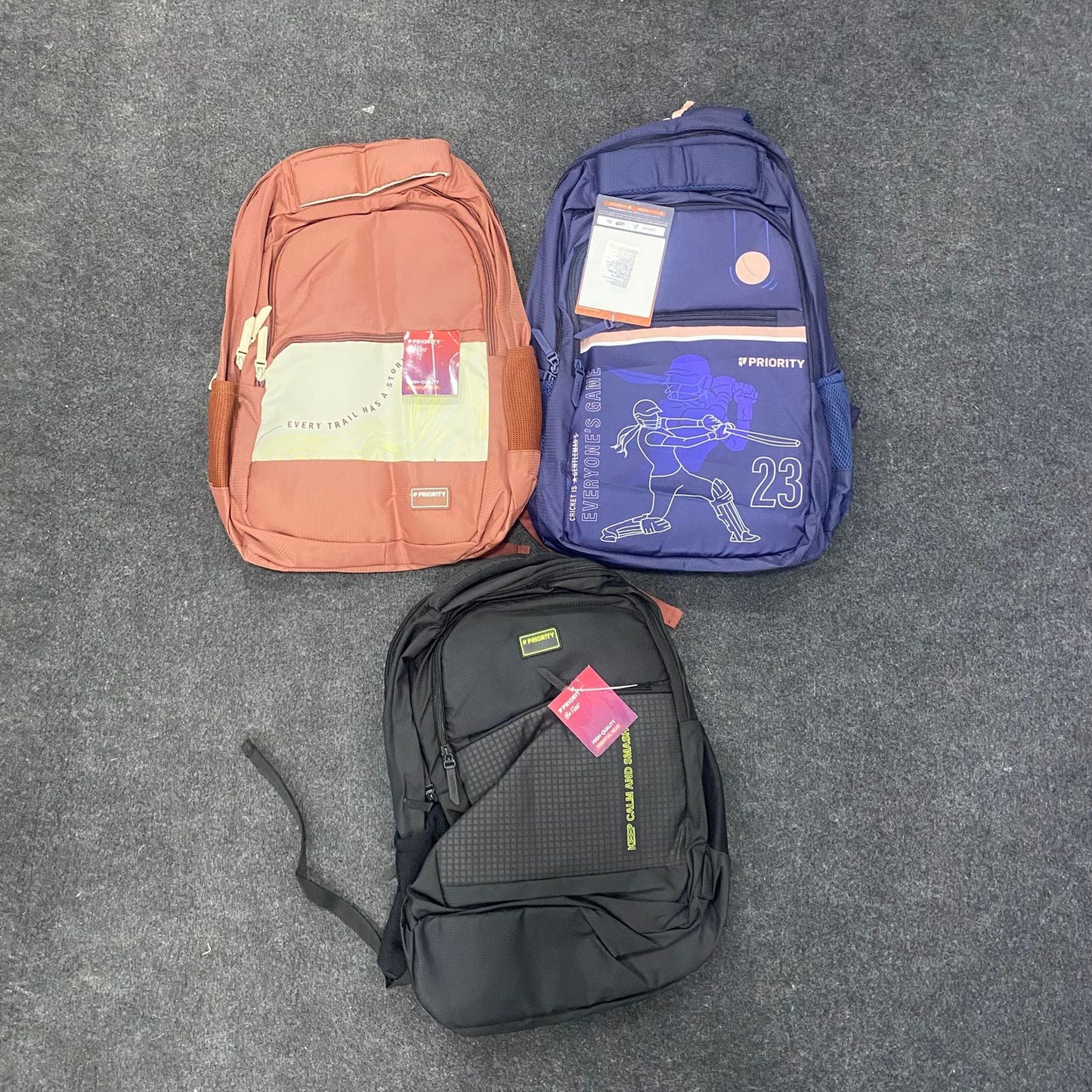 AM7613 Priority Glorious Premium Heavy Duty College Casual Backpack with Mesh Back Padding