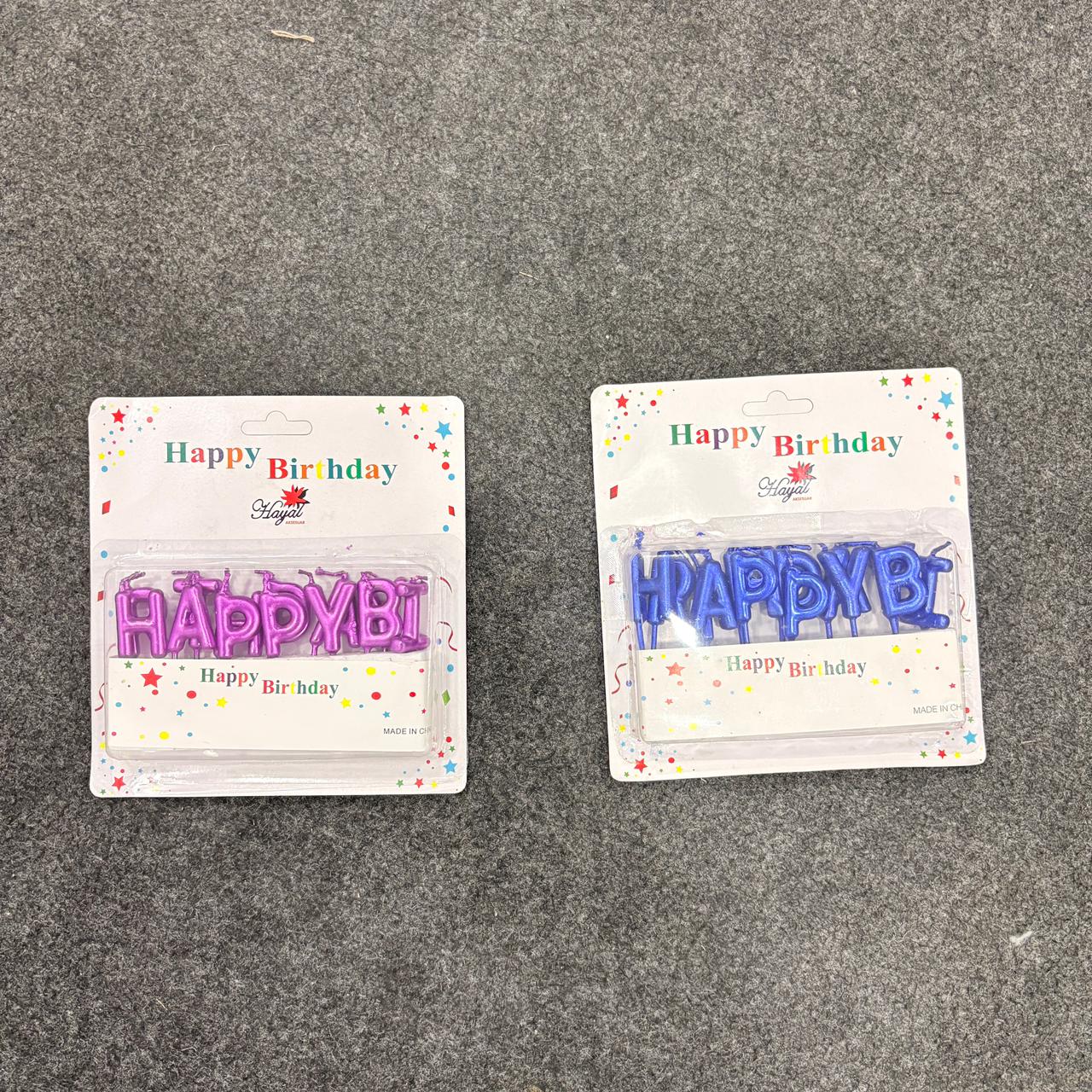 AM7682 Silver Happy Birthday Letter Cake Candles Set For Metallic Theme Cake Decoration Supplies