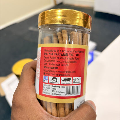 AM2127 Parivaar Premium Dry Dhoop Stick Jar 100Gm