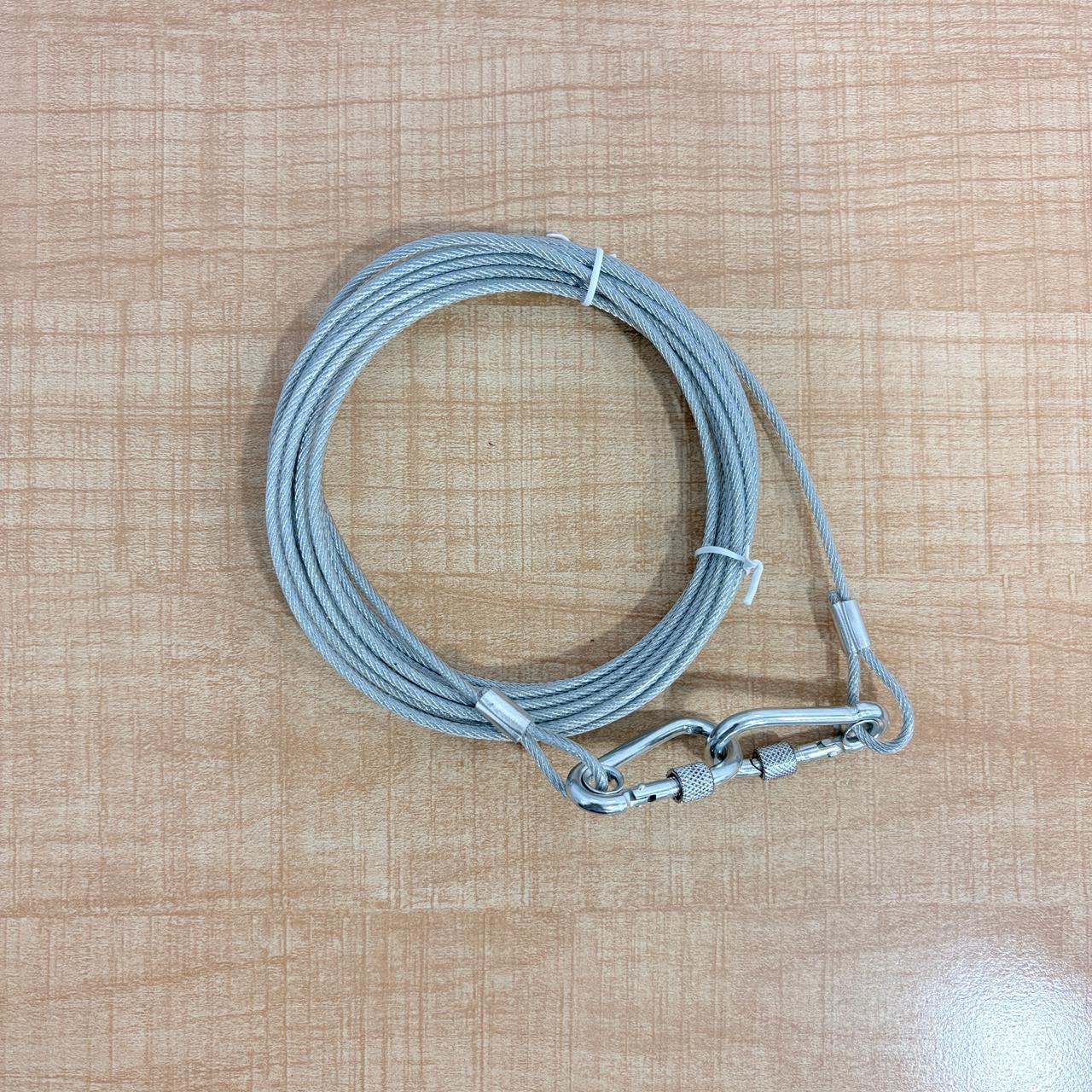 AM7755 durable stainless steel clothesline with hooks for heavy duty drying - 5Mtr