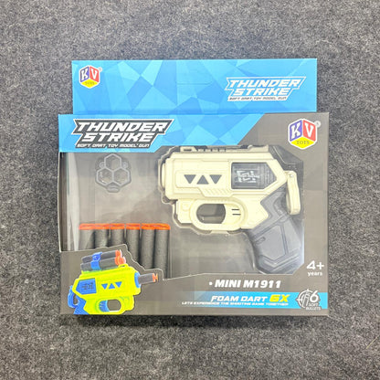 A06489 Thunder Strike Mini M1911 Foam Dart Toy Gun with 6 Darts