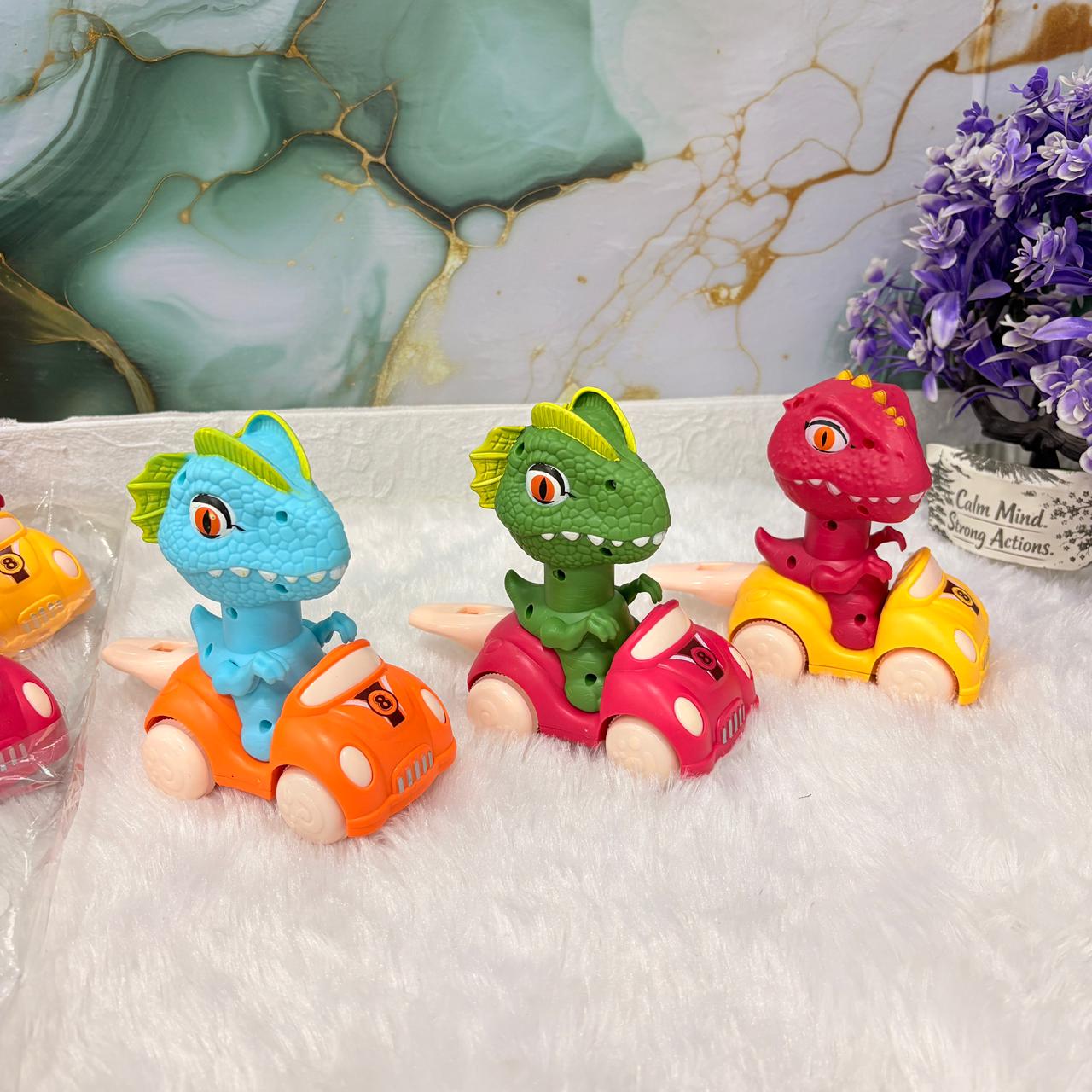 A06482 Press & Go Dinosaur Toy Cars with Whistle Sound