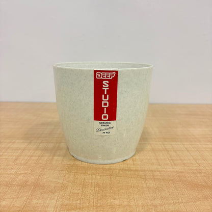 A06536 4-Inch Premium White Plastic Planter Pot (Pack of 1)