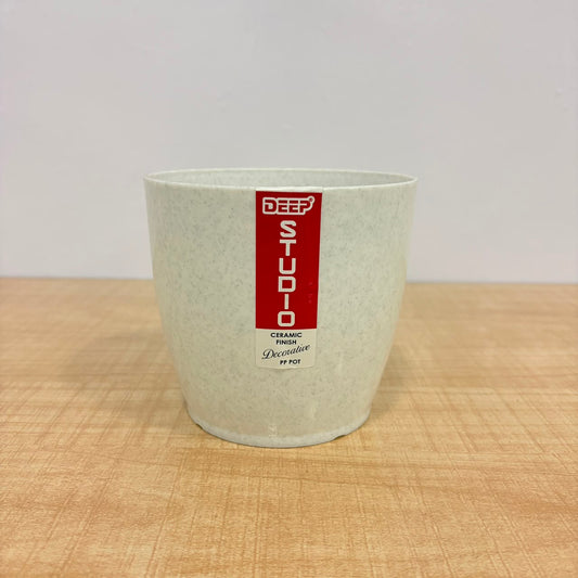 A06536 4-Inch Premium White Plastic Planter Pot (Pack of 1)