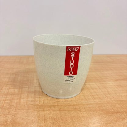 A06536 4-Inch Premium White Plastic Planter Pot (Pack of 1)