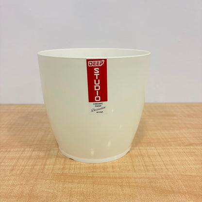 A06537 6-Inch Premium White Plastic Planter Pot (Pack of 1)