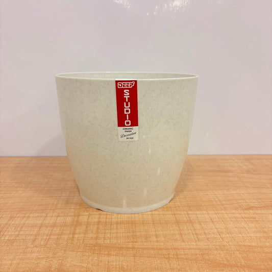 A06538 8-Inch Premium White Plastic Planter Pot (Pack of 1)
