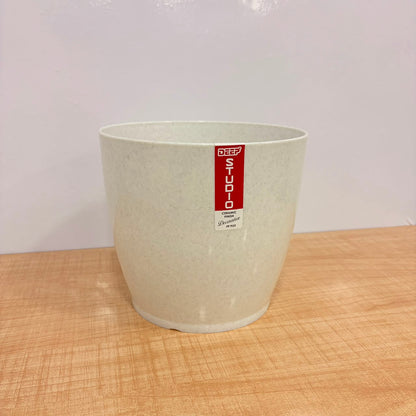 A06538 8-Inch Premium White Plastic Planter Pot (Pack of 1)