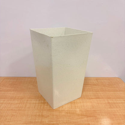 A06543 Alpha Greens 14-Inch Square Premium Plastic Planter Pot (White/Speckled)