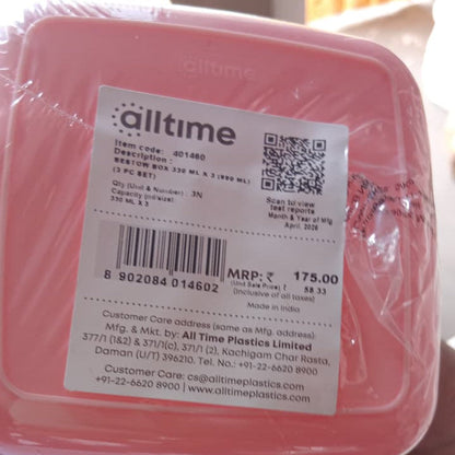 AM2814 Plastics 401460 All Time Bestow Box (assorted Color) - 330ml X 3pcs