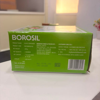 AM6196 Borosil Klip N Store Round Glass Container - 620 ml with Air Tight Lid
