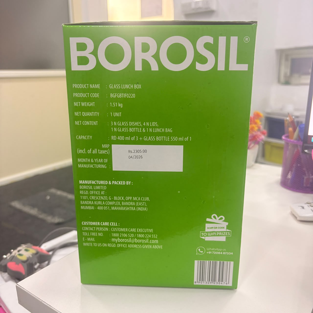 AM6173 Borosil Pro Round Glass Lunch Box Set